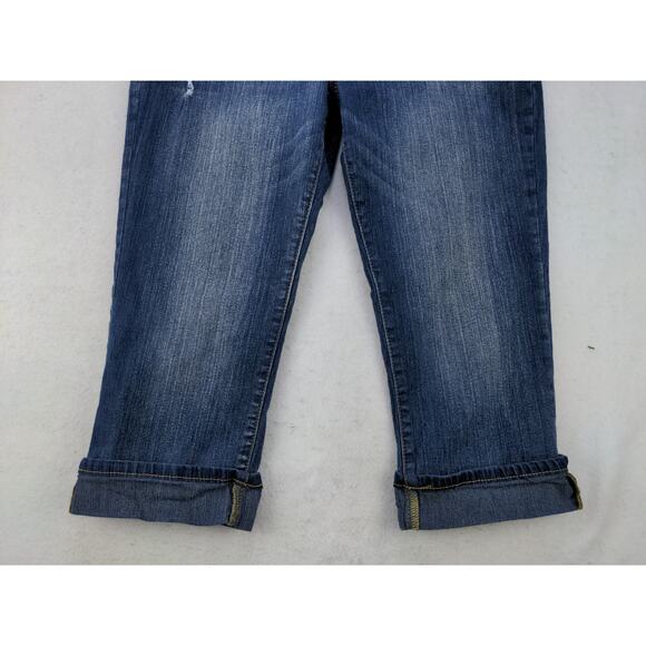Womens Vigoss Jeans Capris Pants Size 9 Blue Denim Distressed - Picture 4 of 14